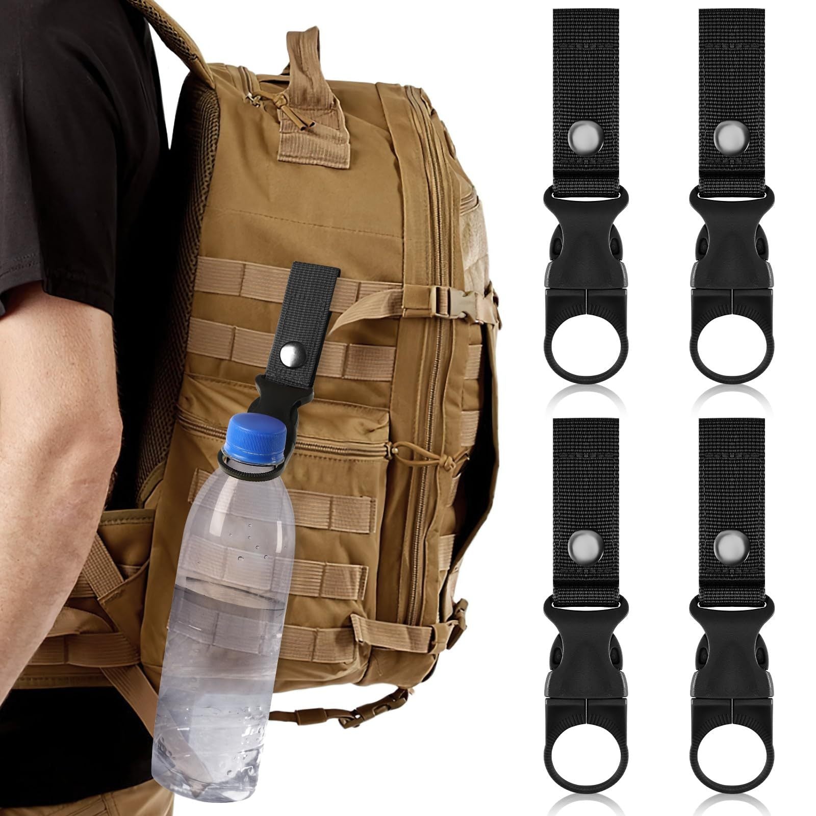 Plastic Bottle Holder Carabiner 4pcs Plastic Bottle Hook Portable Bottle Holder Plastic Bottle Carabiner Mountaineering Outdoor,132-8324-TJ