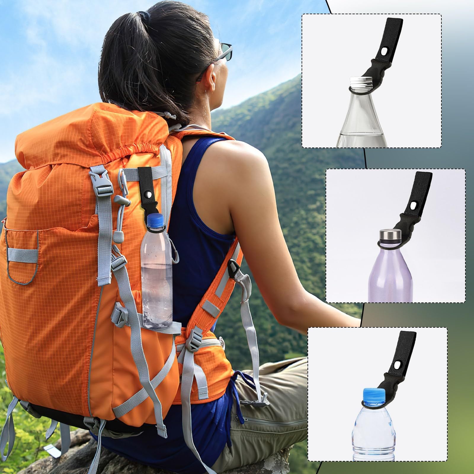 Plastic Bottle Holder Carabiner 4pcs Plastic Bottle Hook Portable Bottle Holder Plastic Bottle Carabiner Mountaineering Outdoor,132-8324-TJ